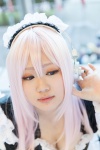 apron cleavage cosplay hairband ichiru maid maid_uniform nitro_super_sonic pink_eyes pink_hair super_soniko rating:Safe score:0 user:pixymisa