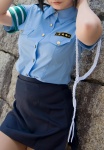 chocoball cosplay lucky_star miniskirt narumi_yui pantyhose police_uniform policewoman sheer_legwear skirt rating:Safe score:1 user:nil!