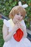 apron blonde_hair cosplay dress emochan hairbow koizumi_hanayo love_live!_school_idol_project rating:Safe score:0 user:nil!