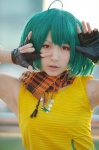 ahoge aqua_hair cosplay fingerless_gloves gloves macross macross_frontier ranka_lee scarf sorato_suguru tank_top rating:Safe score:1 user:nil!