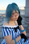 amenomori_nozomi blue_hair cards cosplay dress forest glasses gloves kaieda_kae rating:Safe score:0 user:nil!
