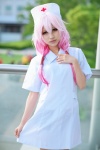 cosplay dress dress_lift guilty_crown kuuta nurse nurse_cap nurse_uniform pink_hair yuzuriha_inori rating:Safe score:0 user:nil!