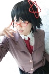 blazer blouse corpse_party_blood_covered cosplay glasses headdress looking_over_glasses misaki saenoki_naho tie rating:Safe score:1 user:pixymisa