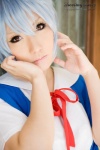 ayanami_rei blue_hair cosplay jumper neon_genesis_evangelion sailor_uniform saku school_uniform white_end_type_zero rating:Safe score:0 user:nil!