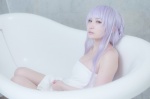 bathroom bathtub cleavage cosplay danganronpa kirigiri_kyouko kirigiri_to_celestia_san_danganronpa lechat purple_hair towel rating:Safe score:0 user:nil!