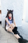 akiyama_mio animal_ears blouse bowtie cat_ears catgirl cat_paws cosplay k-on! pantyhose skirt tail yuushi rating:Safe score:0 user:pixymisa
