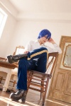 blue_eyes blue_hair boots cosplay crossplay dress_shirt kaito lili_a trousers vocaloid rating:Safe score:0 user:pixymisa