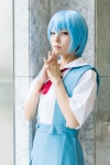 ayanami_rei blouse blue_hair cosplay jumper maitako neon_genesis_evangelion school_uniform rating:Safe score:0 user:pixymisa