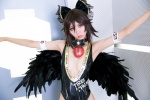 cleavage cosplay hairbow leotard mike reiuji_utsuho touhou wings rating:Safe score:2 user:nil!