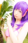 bikini_top cosplay fate/series fate/stay_night hair_ribbons matou_sakura purple_hair sachi_budou swimsuit rating:Safe score:0 user:nil!