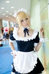 apron blonde_hair carnival_phantasm choker cosplay fate/series fate/stay_night hairband maid maid_uniform saber sasa rating:Safe score:0 user:pixymisa