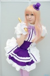 blouse cosplay dress garter gloves kazuha macross macross_frontier microphone multi-colored_hair sheryl_nome thighhighs top_hat rating:Safe score:0 user:nil!