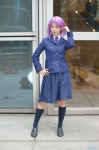 blazer blouse cosplay kajiki_yumi kneesocks pleated_skirt purple_hair saki_(manga) sayu school_uniform skirt tie rating:Safe score:1 user:nil!
