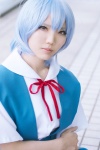 ayanami_rei blouse blue_hair cosplay jumper kureha neon_genesis_evangelion red_eyes ribbon_tie rating:Safe score:0 user:pixymisa