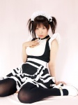 apron cleavage cosplay cyborg_nene dress hairband maid maid_uniform original thighhighs twintails rating:Safe score:0 user:nil!