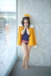 bakemonogatari cosplay hat jacket mashiro_ayaki one-piece_swimsuit pantyhose sengoku_nadeko sheer_legwear swimsuit rating:Safe score:2 user:nil!