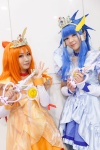 aoki_reika blue_hair bow choker cosplay crown cure_beauty cure_sunny dress hino_akane nono_(cosplayer) orange_hair pretty_cure rokke smile_precure! rating:Safe score:0 user:pixymisa