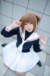 cardcaptor_sakura cosplay kinomoto_sakura natsume_megumi pleated_skirt sailor_uniform school_uniform skirt twintails rating:Safe score:0 user:nil!