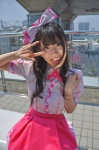 amaguri_irufu blouse cosplay crinoline hairbow idolmaster idolmaster_cinderella_girls miniskirt shimamura_uzuki skirt rating:Safe score:0 user:pixymisa
