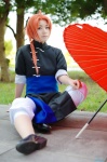 ahoge braid cosplay crossplay gintama kamui momoneko_haru orange_hair qipao trousers umbrella rating:Safe score:1 user:nil!