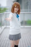 blouse cosplay hair_clips hirasawa_yui kneesocks k-on! pantyhose pleated_skirt school_uniform shiina_haru skirt sweater_vest rating:Safe score:0 user:nil!