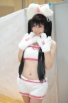 animal_ears bunny_ears cosplay halter_top kei k-on! nakano_azusa paw_gloves shorts twintails rating:Safe score:2 user:nil!