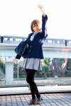 blazer blouse bookbag cosplay hirasawa_yui k-on! pantyhose pleated_skirt ribbon_tie sakuragi_mui school_uniform skirt rating:Safe score:3 user:pixymisa
