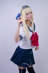 asakura_irori blonde_hair blouse cosplay original pleated_skirt sailor_uniform school_uniform skirt thighhighs zettai_ryouiki rating:Safe score:0 user:DarkSSA