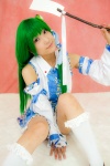 cosplay detached_sleeves gohei green_hair kochiya_sanae lenfried miniskirt skirt socks touhou rating:Safe score:1 user:nil!