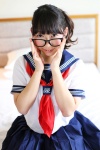 blouse emi glasses looking_over_glasses pleated_skirt sailor_uniform scarf school_uniform skirt rating:Safe score:0 user:pixymisa