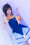 ahoge armbands blue_eyes cosplay dress idolmaster kikuchi_makoto mia_(ii) miniskirt petticoat skirt rating:Safe score:2 user:pixymisa