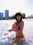 beach bikini cleavage hello ocean side-tie_bikini sugimoto_yumi swimsuit wet rating:Safe score:0 user:nil!