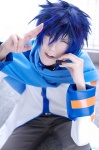 blue_hair coat cosplay crossplay default_costume haiji kaito microphone scarf trousers vocaloid rating:Safe score:0 user:nil!