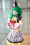 ahoge cosplay croptop green_hair hat macross macross_frontier miniskirt plushie ranka_lee skirt tama_(ii) twintails rating:Safe score:1 user:pixymisa