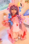 amatsuka_miyu cosplay dress glasses hat patchouli_knowledge purple_hair robe stuffed_animal thighhighs touhou zettai_ryouiki rating:Safe score:1 user:nil!