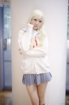 blonde_hair cardigan cosplay enomoto_kei hana_(ii) hatsukoi_limited kneesocks pantyhose pleated_skirt sailor_uniform school_uniform sheer_legwear skirt rating:Safe score:3 user:nil!