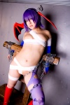 bandages boots bound chains cleavage cosplay detached_sleeves head_wings lilith_aensland pantyhose purple_hair tamashi_no_mayoigo torn_clothes vampire_(game) wings yuuki_sayo rating:Safe score:5 user:nil!