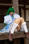 ass cosplay detached_sleeves green_hair kochiya_sanae lenfried miniskirt panties skirt socks touhou rating:Safe score:1 user:nil!