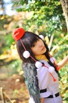 amatsuka_miyu blouse cosplay fan shameimaru_aya tokin_hat touhou wings rating:Safe score:0 user:nil!