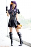 blouse boots cosplay gloves miniskirt original purple_hair rinami skirt rating:Safe score:3 user:nil!