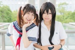 blouse cosplay idolmaster imai_kana neko ohishi_izumi sailor_uniform scarf school_uniform shino_kei twintails rating:Safe score:0 user:pixymisa