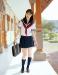 akiyama_rina bookbag costume kneesocks miniskirt pleated_skirt sailor_uniform school_uniform skirt rating:Safe score:0 user:nil!