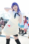 apron asakura_tiyo blouse cosplay purple_hair ribbon_tie skirt thighhighs working!! yamada_aoi zettai_ryouiki rating:Safe score:0 user:pixymisa
