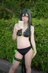 bikini choco cosplay garter gatchaman_kurauzu green_eyes green_hair pantyhose sheer_legwear swimsuit utsu-tsu rating:Safe score:2 user:pixymisa