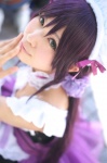 apron bow choker cosplay dress hairband love_live!_school_idol_project maid maid_uniform purple_hair tojo_nozomi uri rating:Safe score:0 user:pixymisa