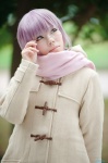coat cosplay glasses hayase_ami nagato_yuki purple_hair scarf school_uniform suzumiya_haruhi_no_yuuutsu rating:Safe score:2 user:nil!