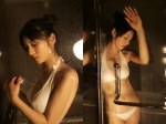 against_glass bathroom beautiful_lady bikini_top fumina_hara shower swimsuit wet rating:Safe score:0 user:nil!