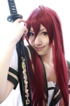 cosplay katana red_hair sailor_uniform saya school_uniform shakugan_no_shana shana sword rating:Safe score:2 user:darkgray