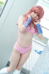 bikini boots cosplay hair_clips pantyhose pink_hair ran_(urusei_yatsura) swimsuit urusei_yatsura yomomi rating:Safe score:1 user:nil!