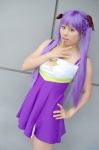 cheerleader_uniform cosplay dress hair_ribbons hiiragi_kagami lucky_star misaki purple_hair twintails rating:Safe score:0 user:nil!